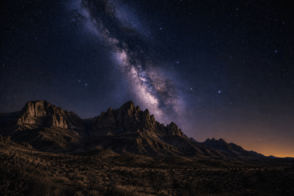 Milky Way above the mountains of West Texas