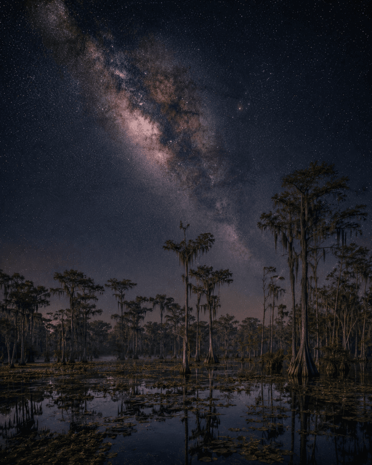 Big Cypress National Preserve beneath the Milky Way galaxy
