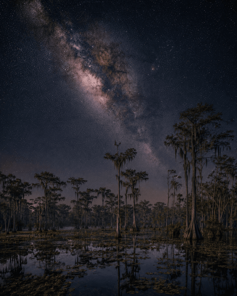 Big Cypress National Preserve beneath the Milky Way galaxy