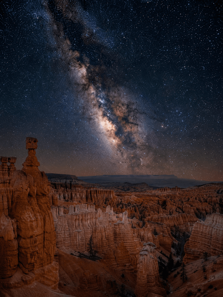 Bryce Canyon National Park beneath the Milky Way galaxy