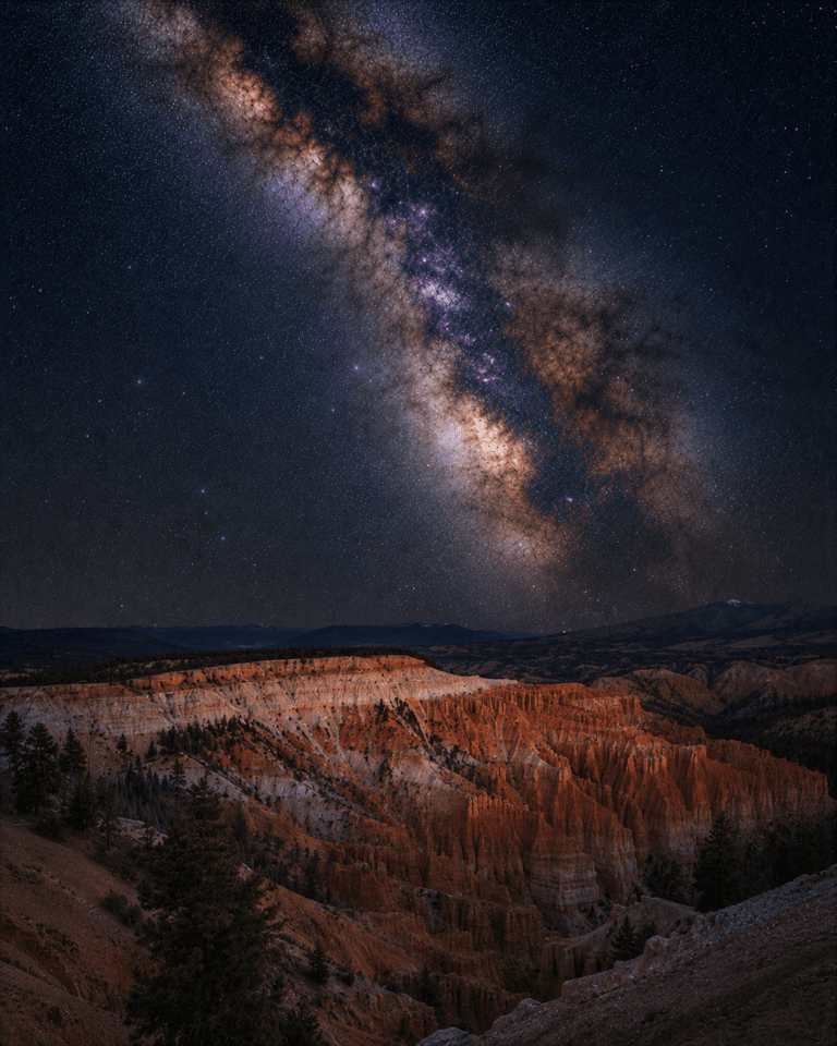 Cedar Breaks National Monument beneath the Milky Way galaxy