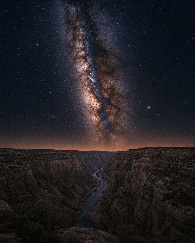 Dinosaur National Monument beneath the Milky Way galaxy