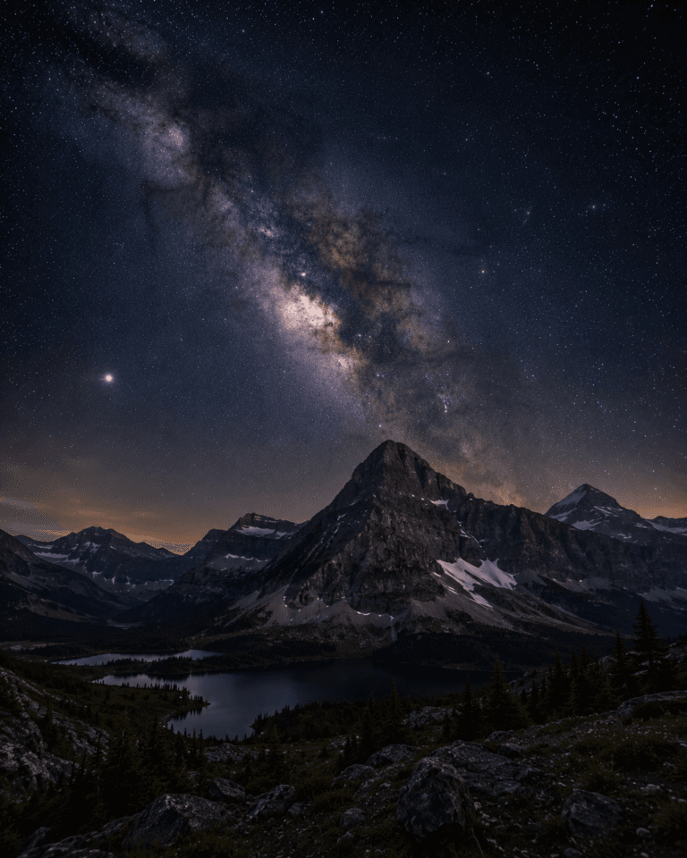Milky Way above Glacier National Park in Montana
