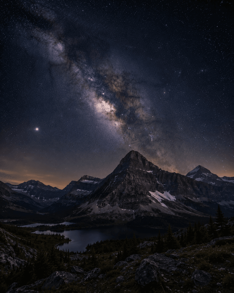 Milky Way above Glacier National Park in Montana