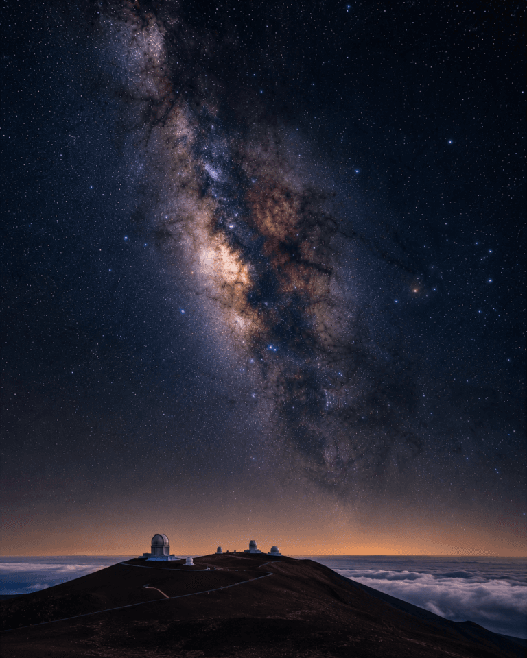 Mauna Kea beneath the Milky Way galaxy