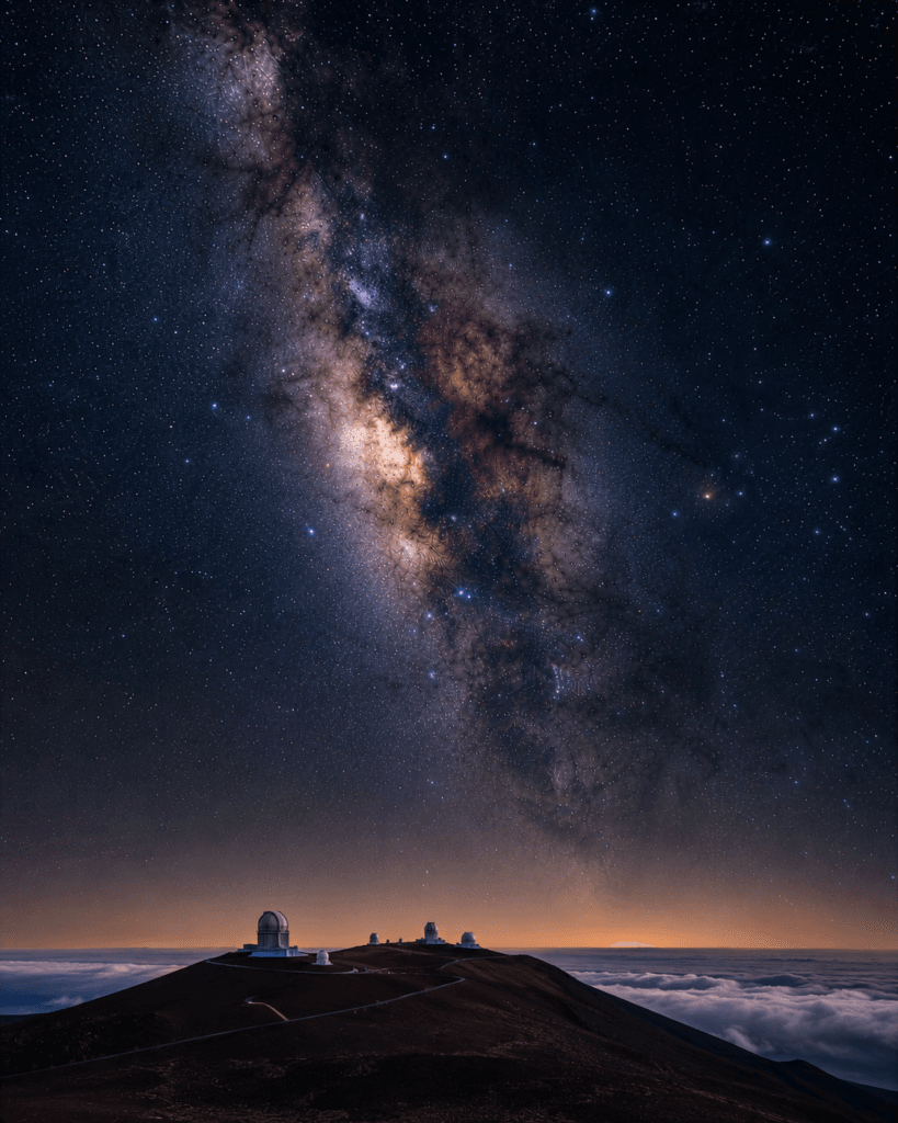 Mauna Kea beneath the Milky Way galaxy