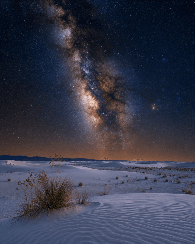 White Sands National Park beneath the Milky Way galaxy