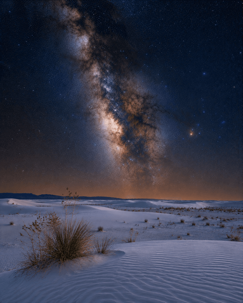 White Sands National Park beneath the Milky Way galaxy