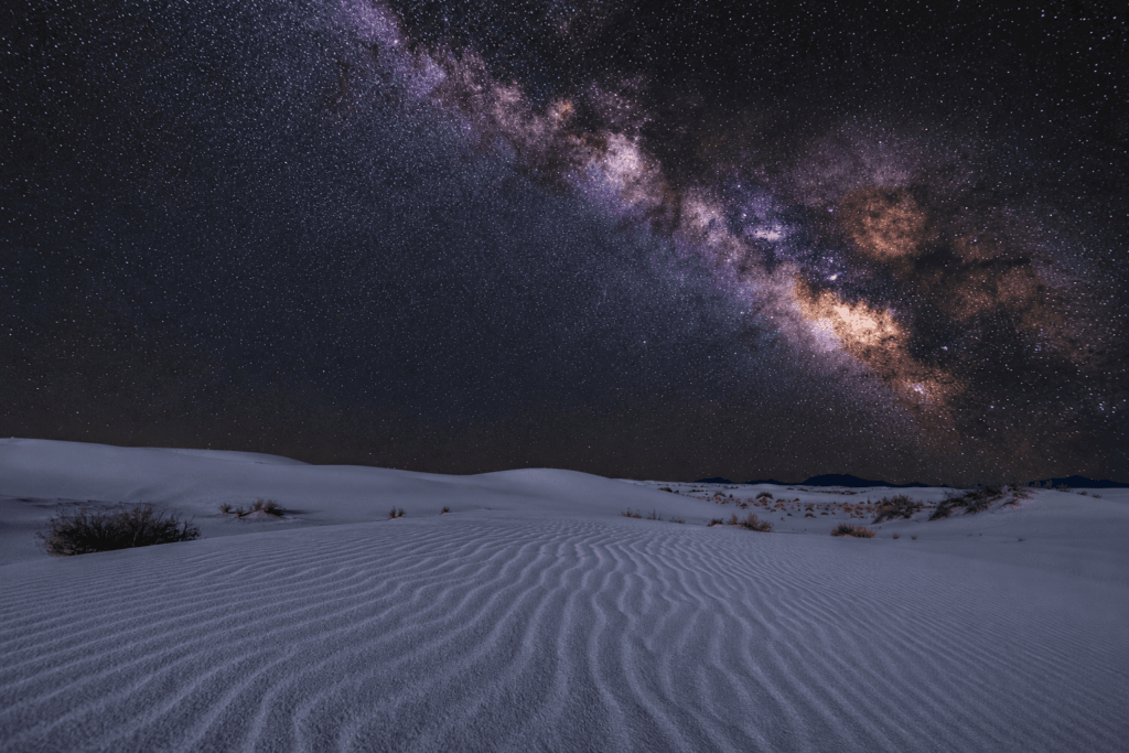 Milky Way above White Sands National Park at night
