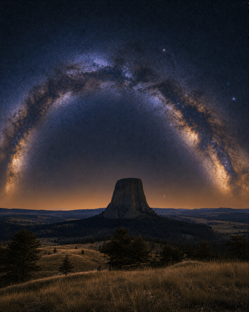 Joyner Ridge under a star-filled sky