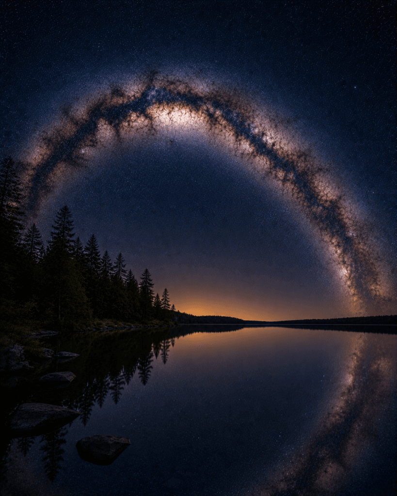 Kabetogama Lake under a star-filled sky