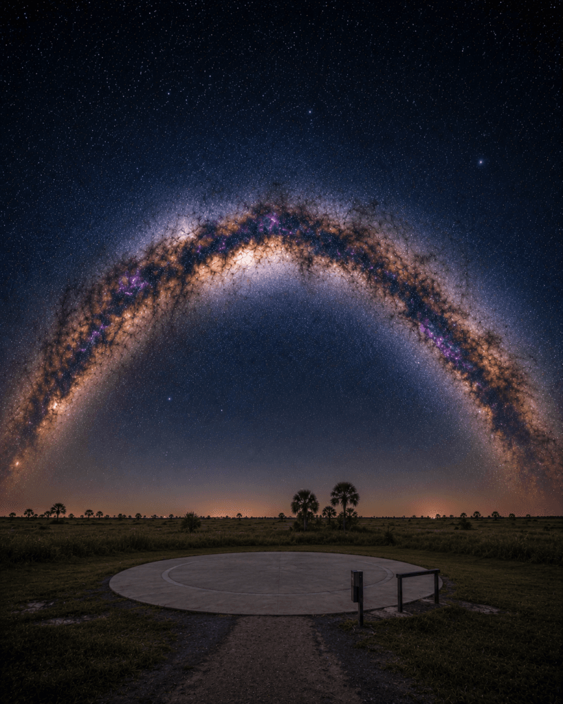 Astronomy Pad under a star-filled sky