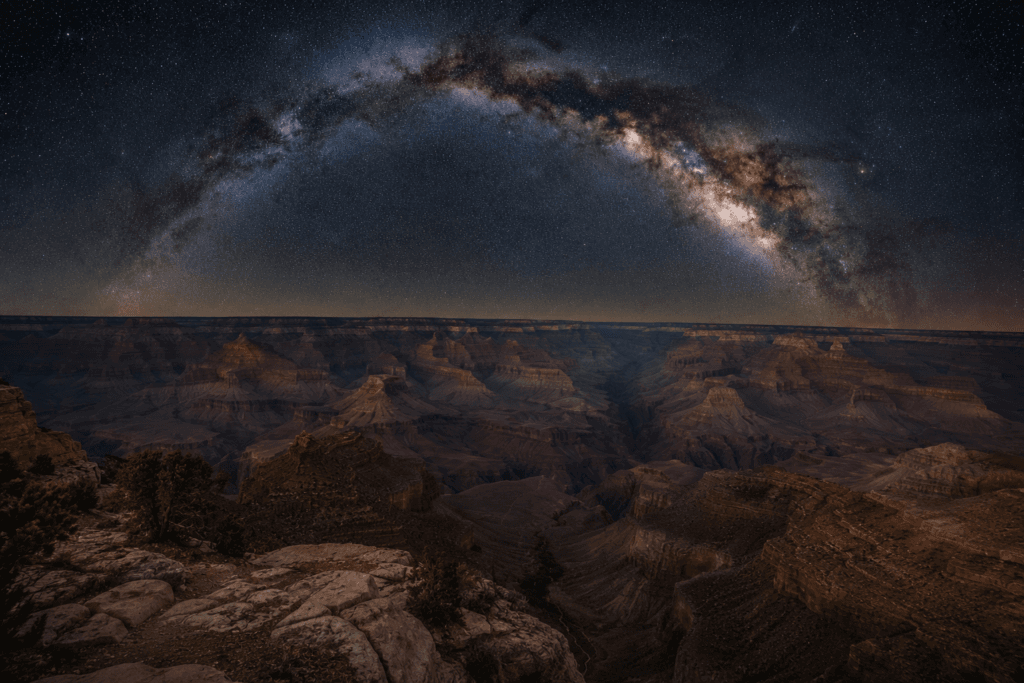 Lipan Point under a star-filled sky