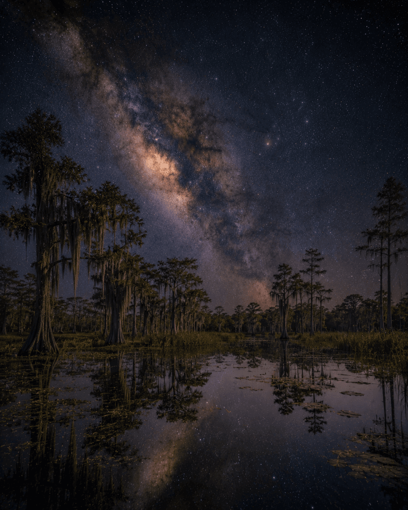 Astrophotography scene in Big Cypress National Preserve