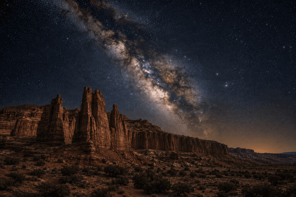 Astrophotography scene in Capitol Reef National Park