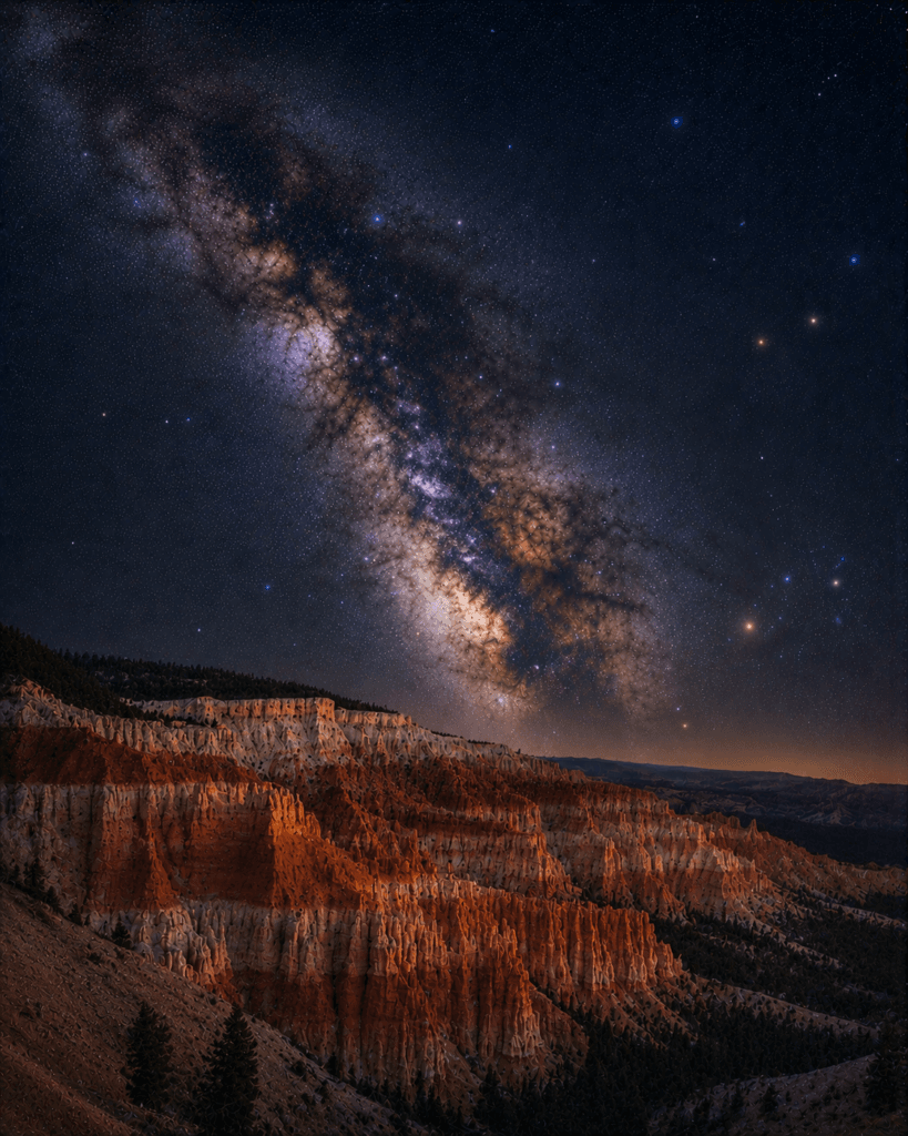 Astrophotography scene in Cedar Breaks National Monument