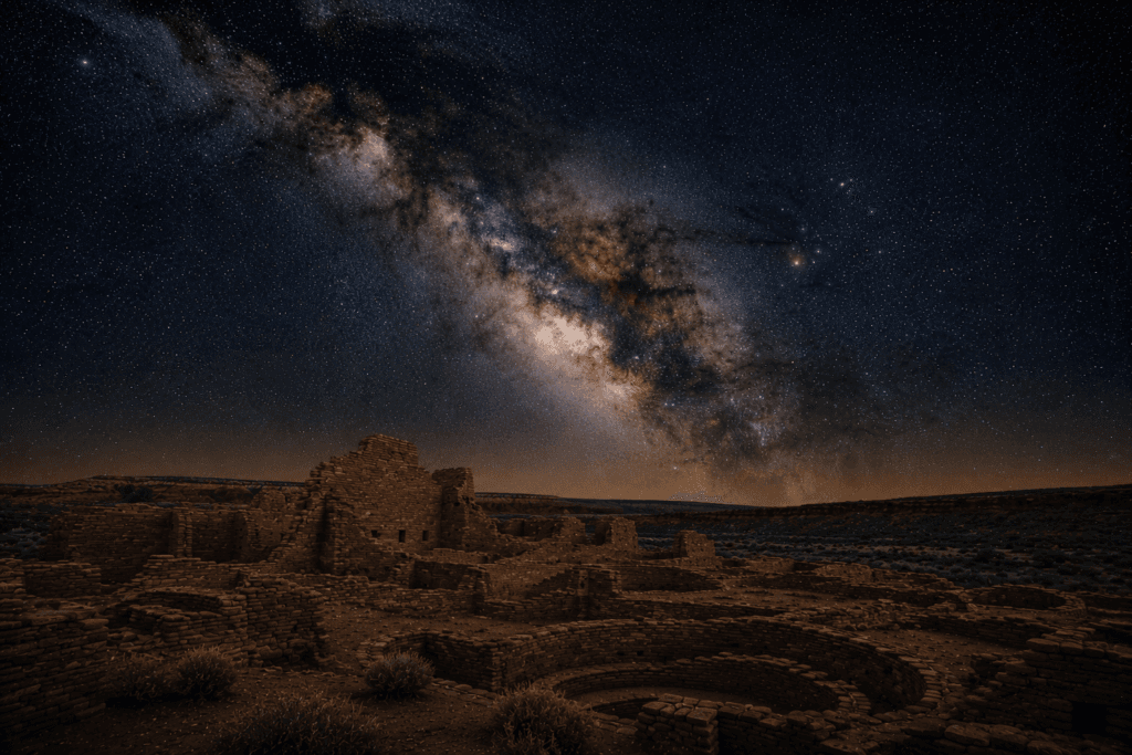 Astrophotography scene in Chaco Culture National Historical Park