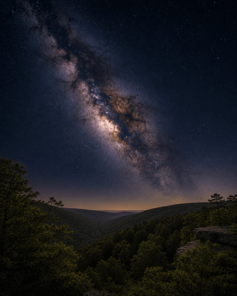Astrophotography scene in Cherry Springs State Park