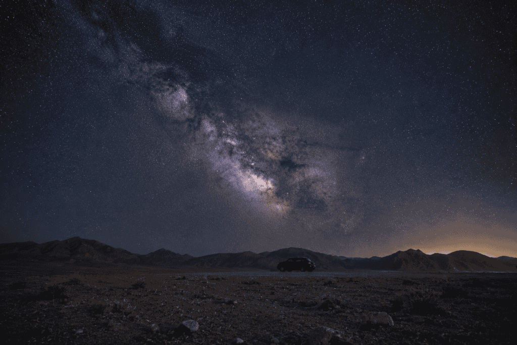 Dark sky location prepared for Milky Way viewing trip