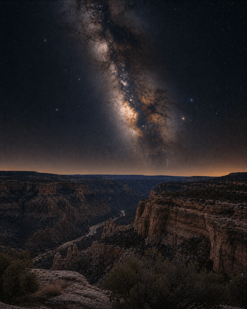 Astrophotography scene in Dinosaur National Monument