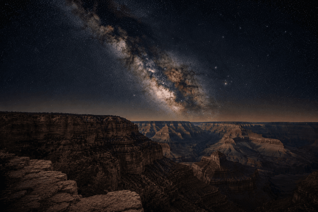 Astrophotography scene in Grand Canyon National Park