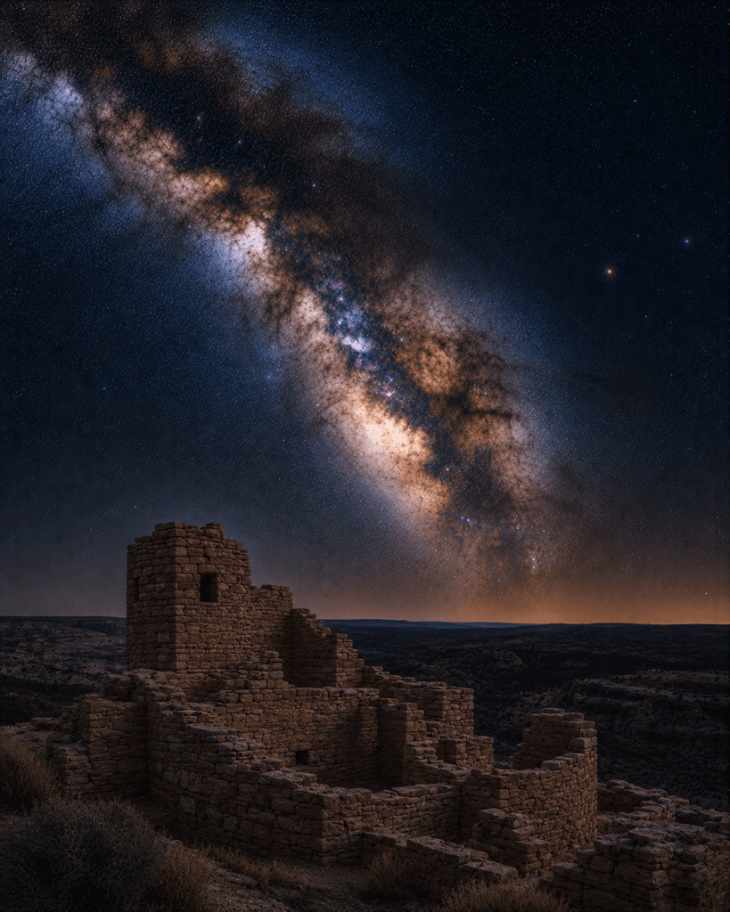 Astrophotography scene in Hovenweep National Monument