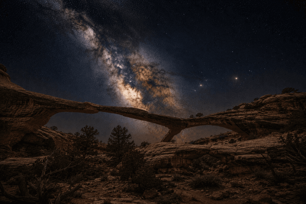Astrophotography scene in Natural Bridges National Monument