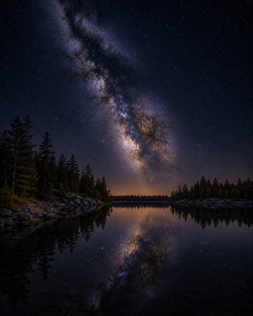 Astrophotography scene in Voyageurs National Park