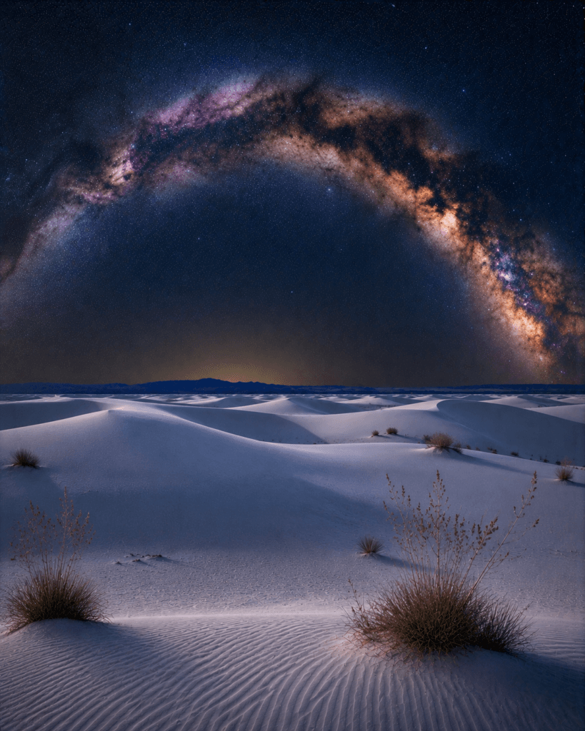 Astrophotography scene in White Sands National Park